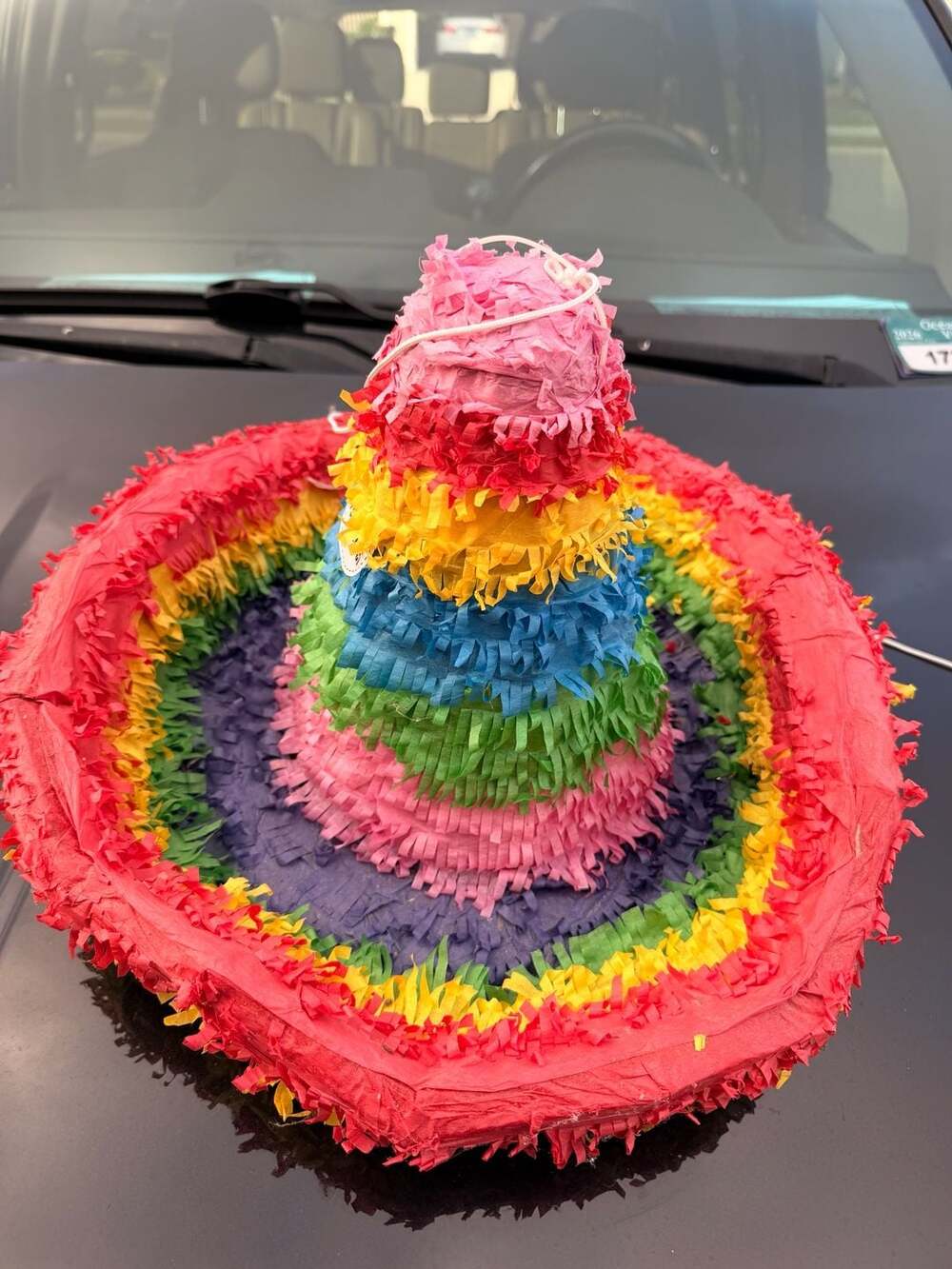 Rainbow Sombrero Pinata Multicolor Party Decoration